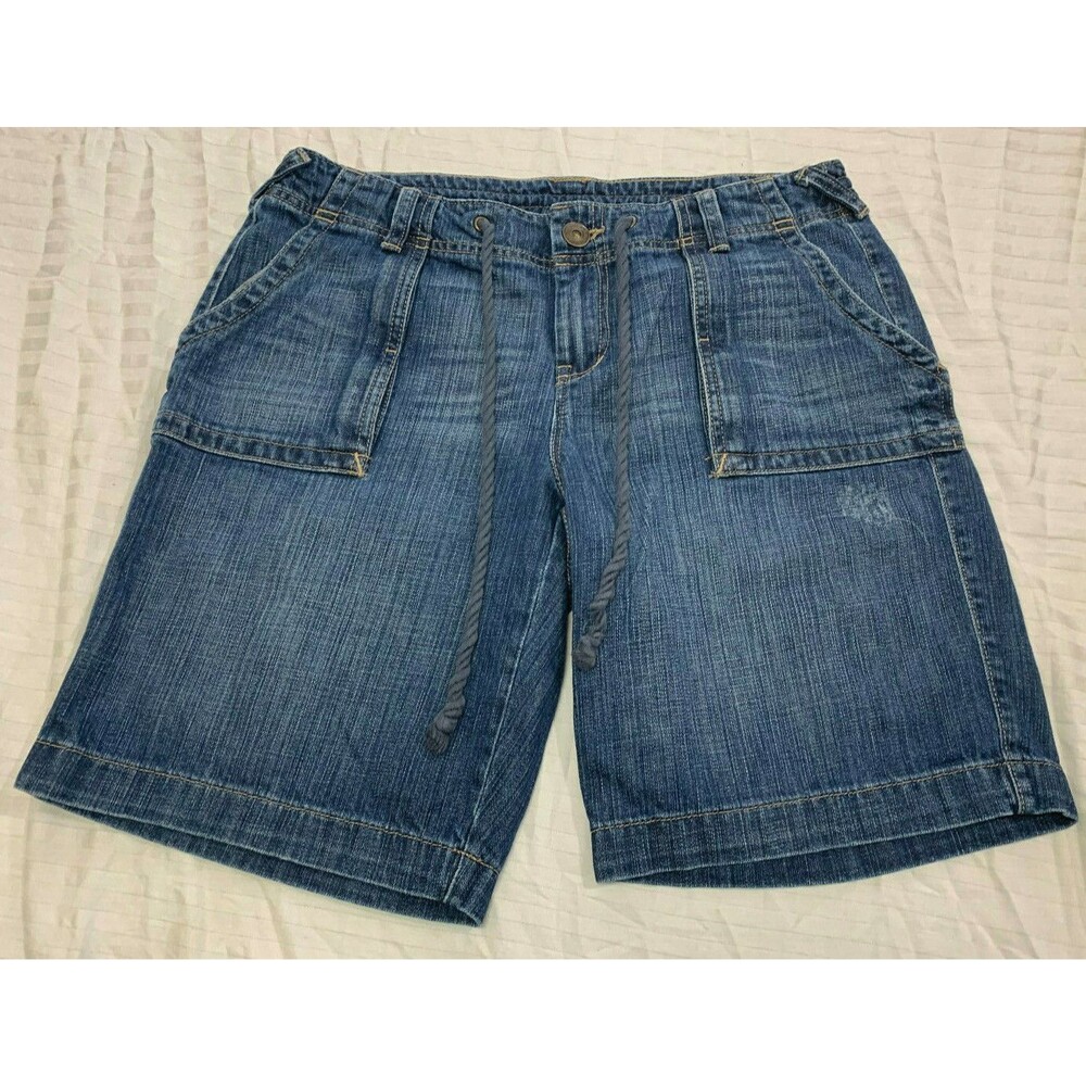 EDDIE BAUER SPECIALLY DYED WOMENS JEANS DISTRESSED SHORTS SIZE 8